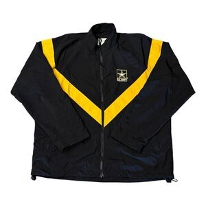 US Army APFU Physical Fitness Uniform Jacket Black Yellow Men’s Sz M